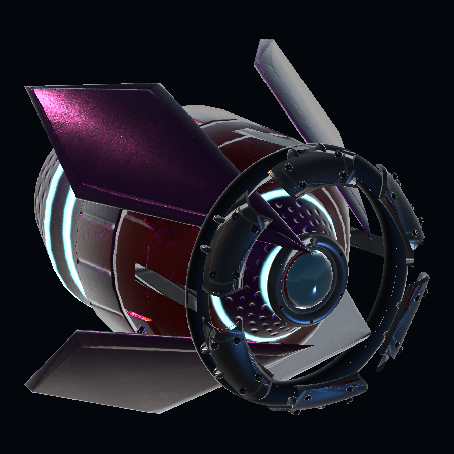Prism Warden's ring-shaped armored body, central optic and swept fins.